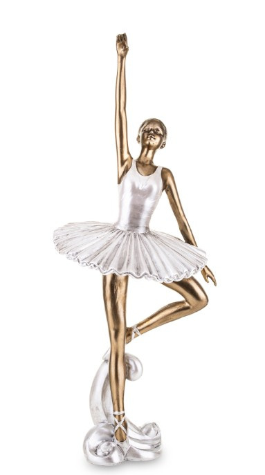 Figurka baletnica glamour srebrna